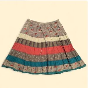 Venezia 100% Cotton Multicolor A-Line Skirt